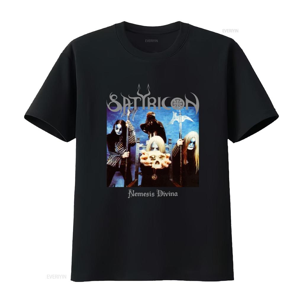 Satyricon Nemesis Divina 1996 Vintage Black Metal Band Maglietta Taglie USA S 3XL Vintage Lavata Elasticizzata Top Per Uso Quotidiano