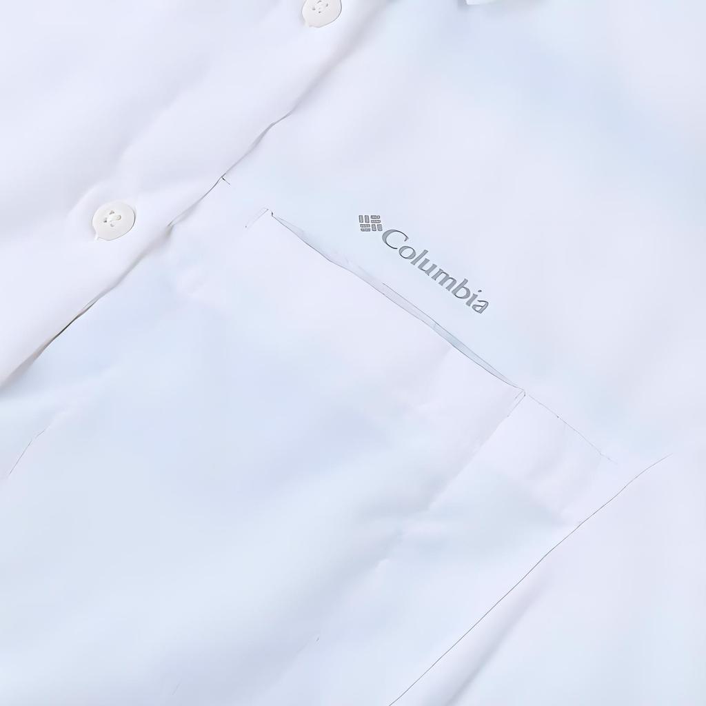Columbia Solid Water-Resistant Outdoor Casual Long Sleeve Shirt Women Shirts White AR8938-100