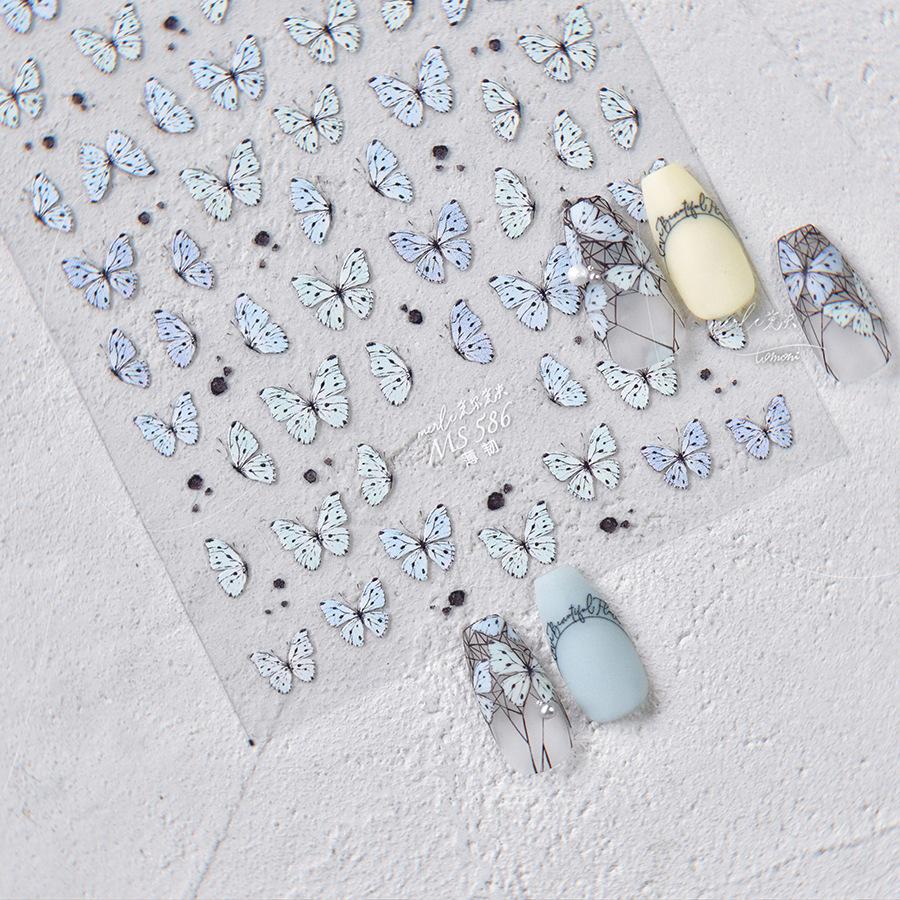 Тонкая жесткая наклейка для ногтей в виде бабочки в стиле ретро своими руками креативное — фото 9