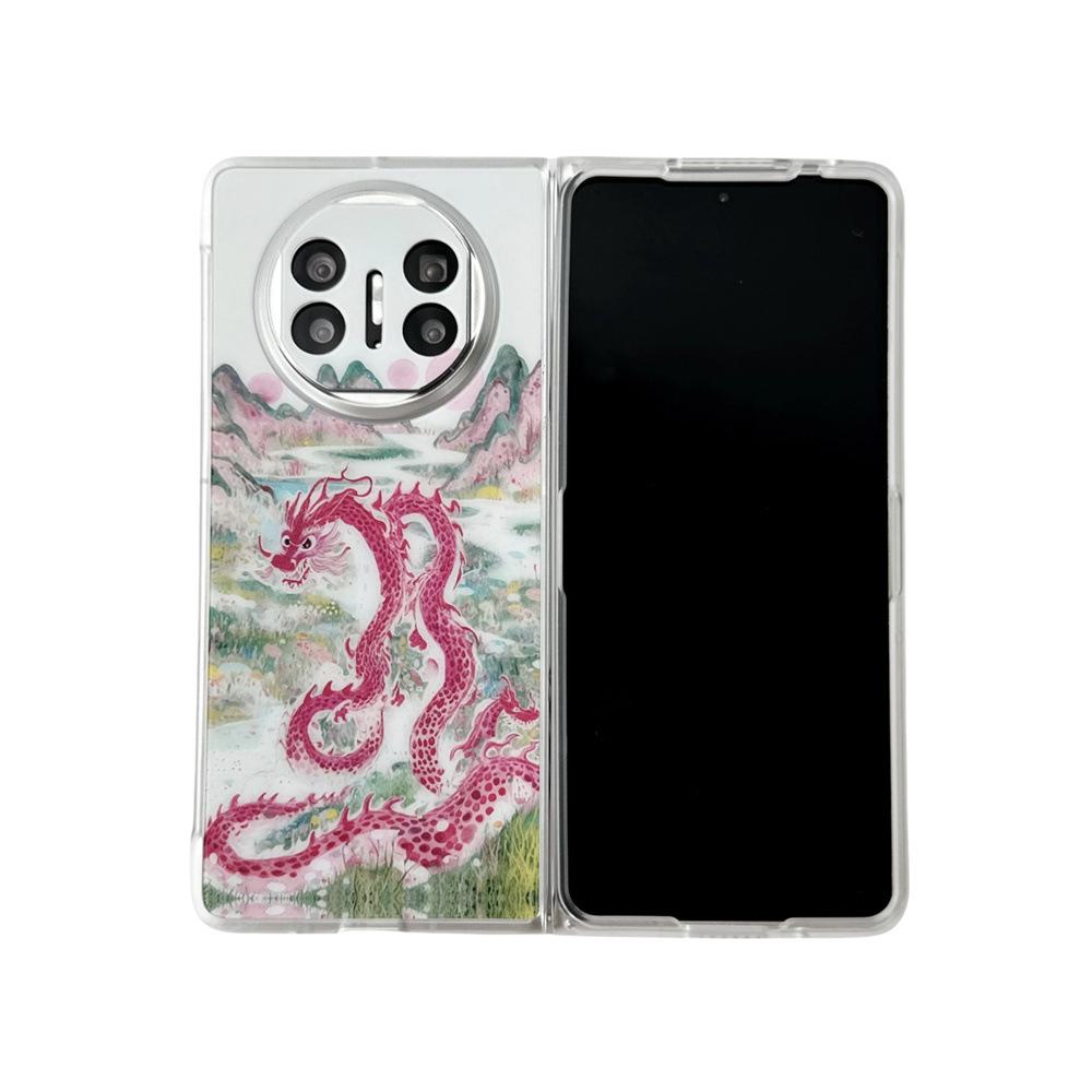 

Коллекция иллюстраций Складной чехол для телефона Huawei Mate X3 и X5, прозрачный край, защитный чехол для женщин. MateX3