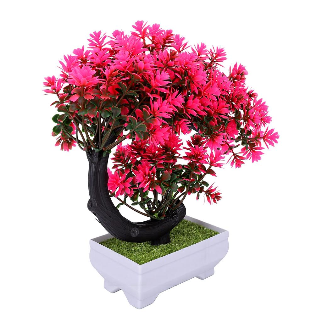Artificial Bonsai Tree with Pot Small Desktop Faux Plant Easy Maintenance Ornament Decoration for Home Office Shelf