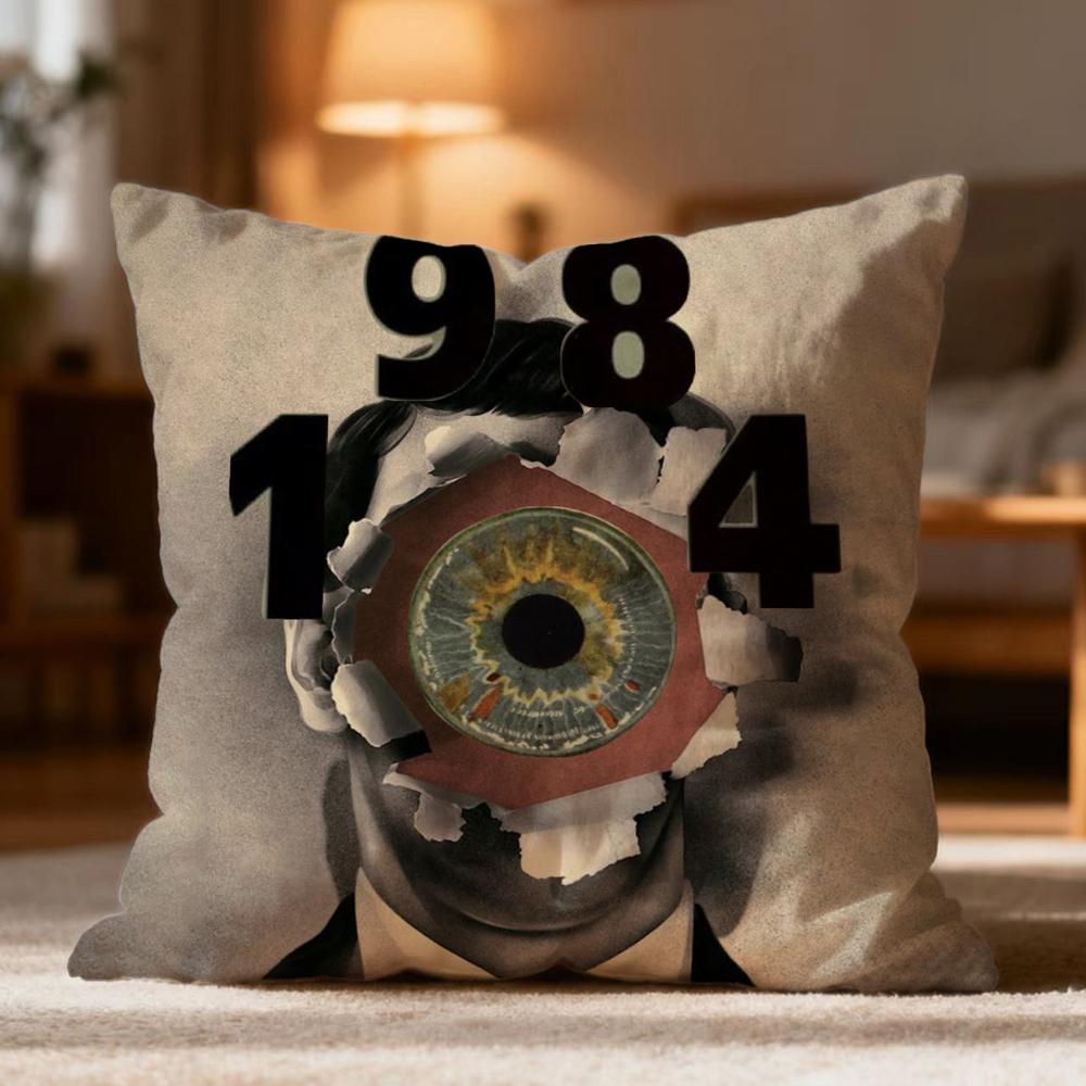 Hot N-NNineteen Eighty-Four Cushion Cover Soft Washable Pillow Case Multi-Scene for Couch Bed Travel Office Use