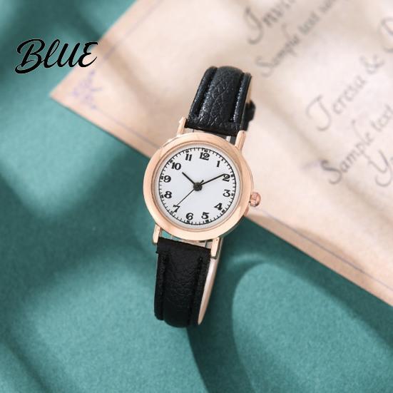 Lightweight Ladies Watch Women Round Dial with Faux Leather Strap