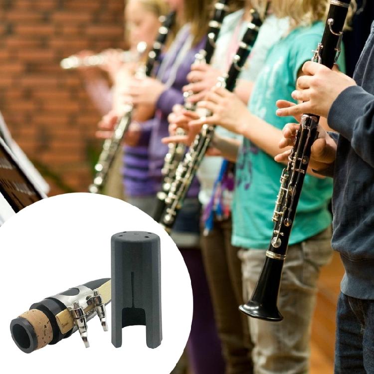Portable Clarinet Saxophone Mouthpiece Set Black Clarinet Mouthpiece with Caps Ligature Reed for Beginner Student