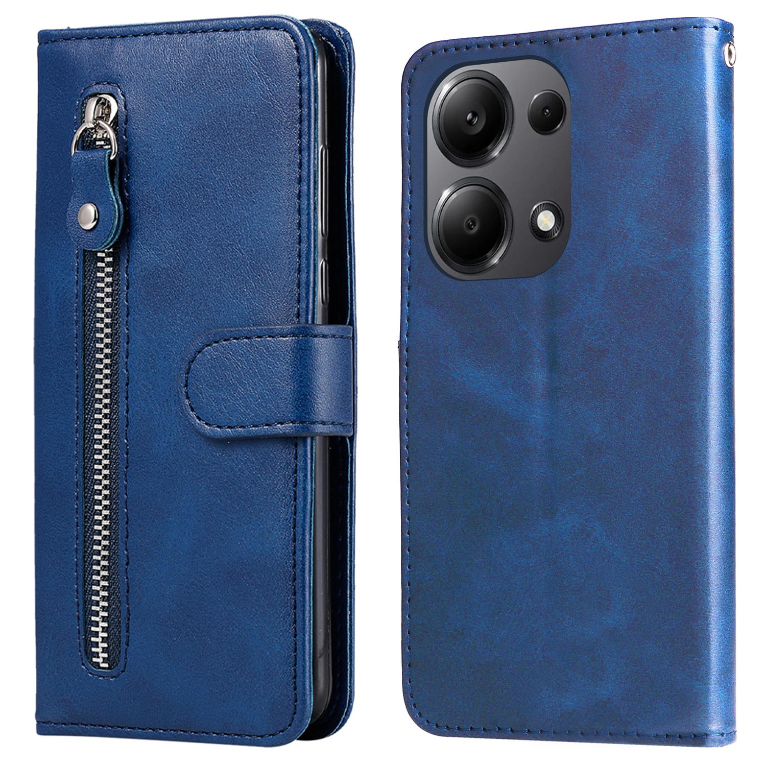 

Чехол для Xiaomi Redmi Note 14S 4G/Note 13 Pro 4G/Poco M6 Pro 4G Кожаный противоударный чехол с карманом на молнии C