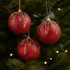 3 pcs/set Glitter Christmas Color Balls Hanging Decorations Xmas Tree Ornaments  Party Decor