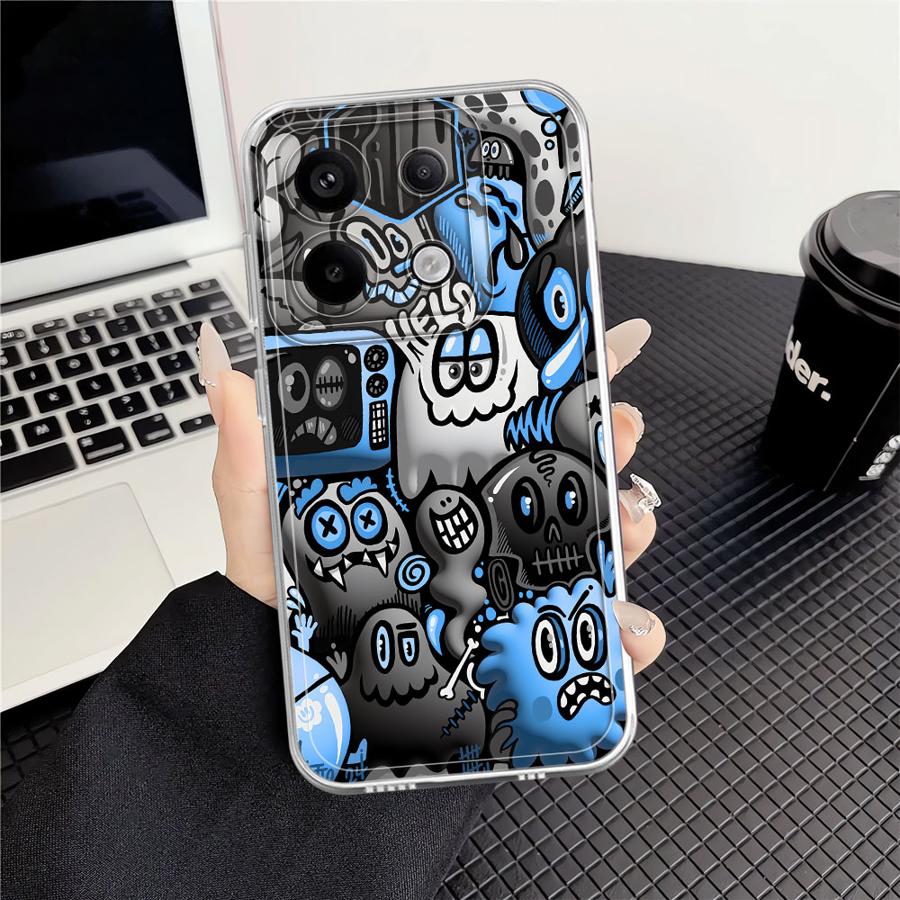 

Graffiti Black Soft Phone Cover Case for Xiaomi Redmi Note 14 Pro Plus 12 A4 13C 12S 9 10 11S 11 10S Note 13 14C Redmi Note 14 Pro+ 5G (Global)