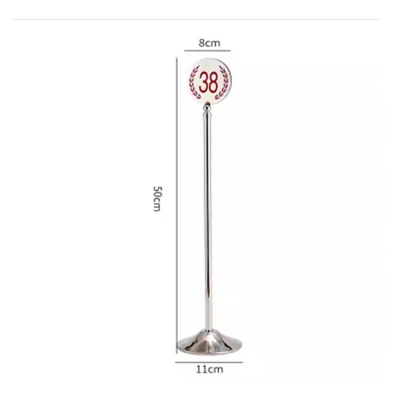 Gold-Plated Stainless Steel Double-Sided Table Number Plate for Restaurants