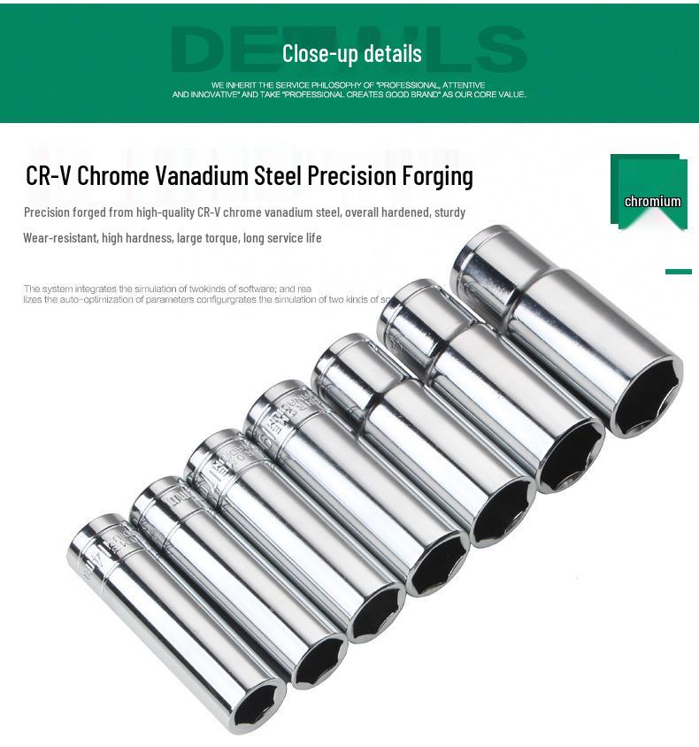 12.5mm 1/2" Drive Ratchet Wrench Set with Hex and Electric Sockets for Auto Repair