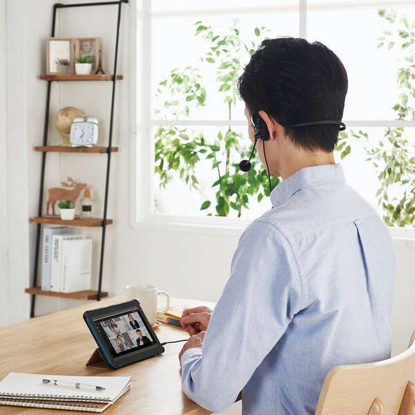 ELECOM Neckband Perfect for Online and Voice Easy To Wear Without Worrying About Your Headset, Type, Gaming, Meetings, Chat Hairstyle HS-NB03STBK