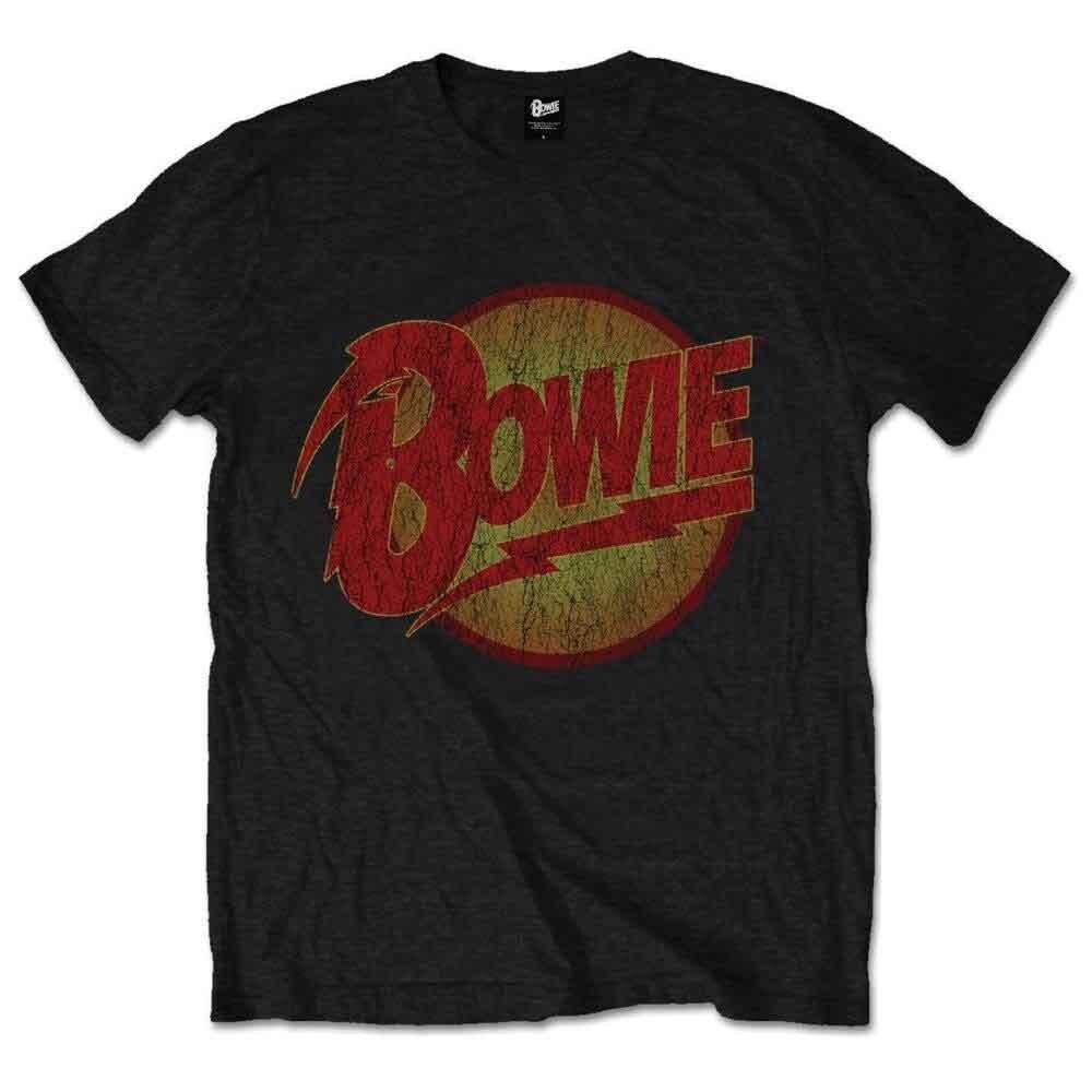 David Bowie Men s Diamond Dogs Vintage Logo Short Sleeve T-Shirt, Black, Small 4XL