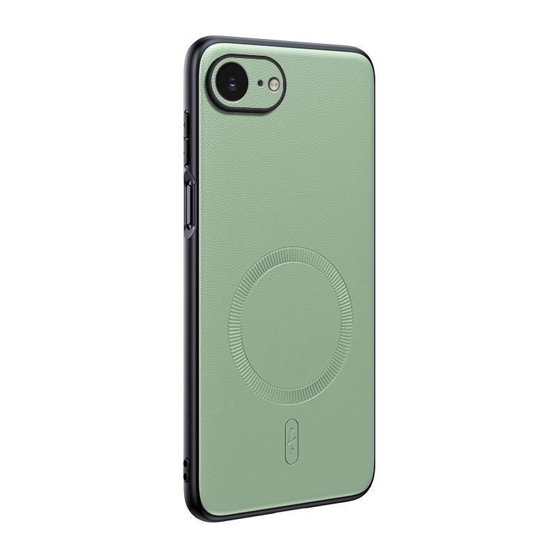 For iPhone 17e Case Magnetic Leather Shield Cover For iPhone 17e 16e Anti-Fingerprint Non-Slip PC+TPU iPhone17e зелёный
