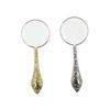 Metal Handheld Magnifier Delicate Pattern Magnifying Glass 5X Carved Magnifier  Reading Book