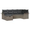 VidaXL Ensemble de Canapés de Jardin de 6 Pièces avec Coussins Gris Rattan Polyéthylène 3358878