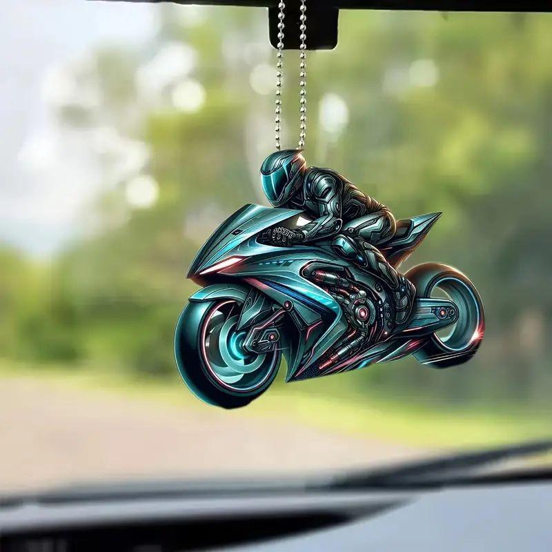 Delightful Motorcycle 2d Acrylic Car Decor Hanging Pendant For Home Vehicle And