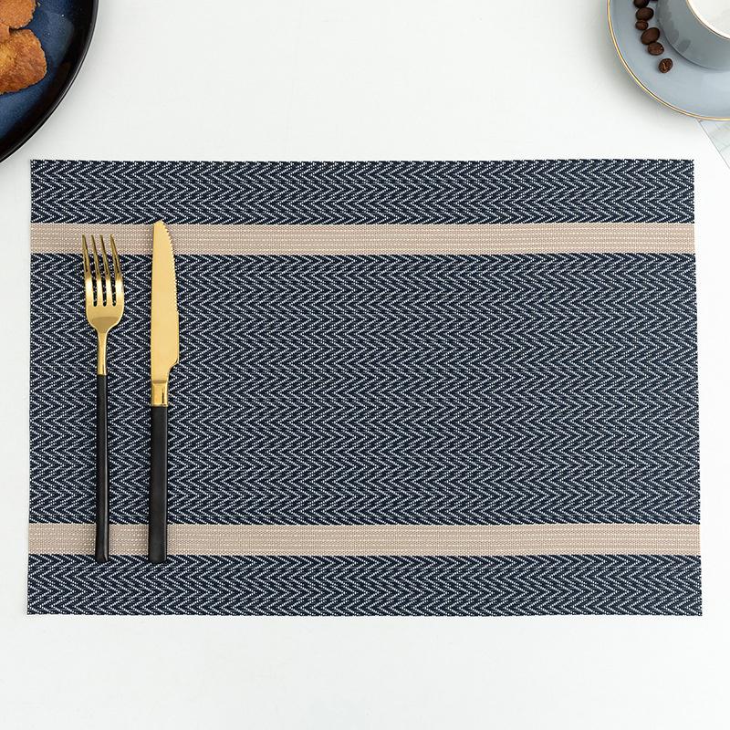 

6PCS PVC Dining Table Mat Hot Pad Kitchen Accessories Placemats for Dinning Table Placemat Table Place Mat for Dishes 30x45cm темно-синього кольору