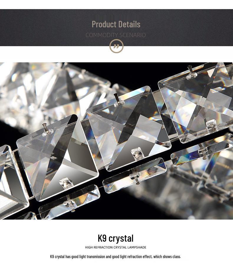 Modern Minimalist Crystal Pendant Light for Dining, Living Room, Bedroom & Staircase