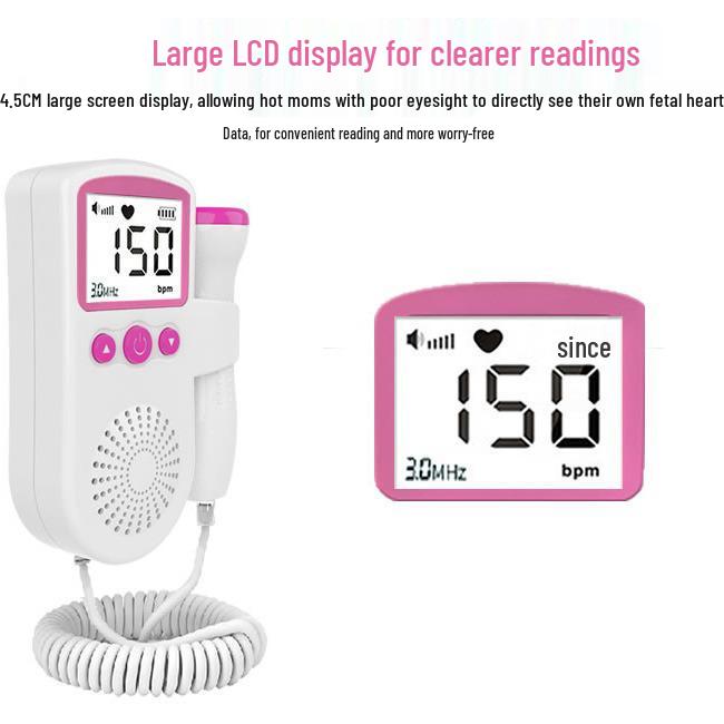 Fetal Heart Rate and Movement Monitor Doppler - Pregnancy Heartbeat Detector