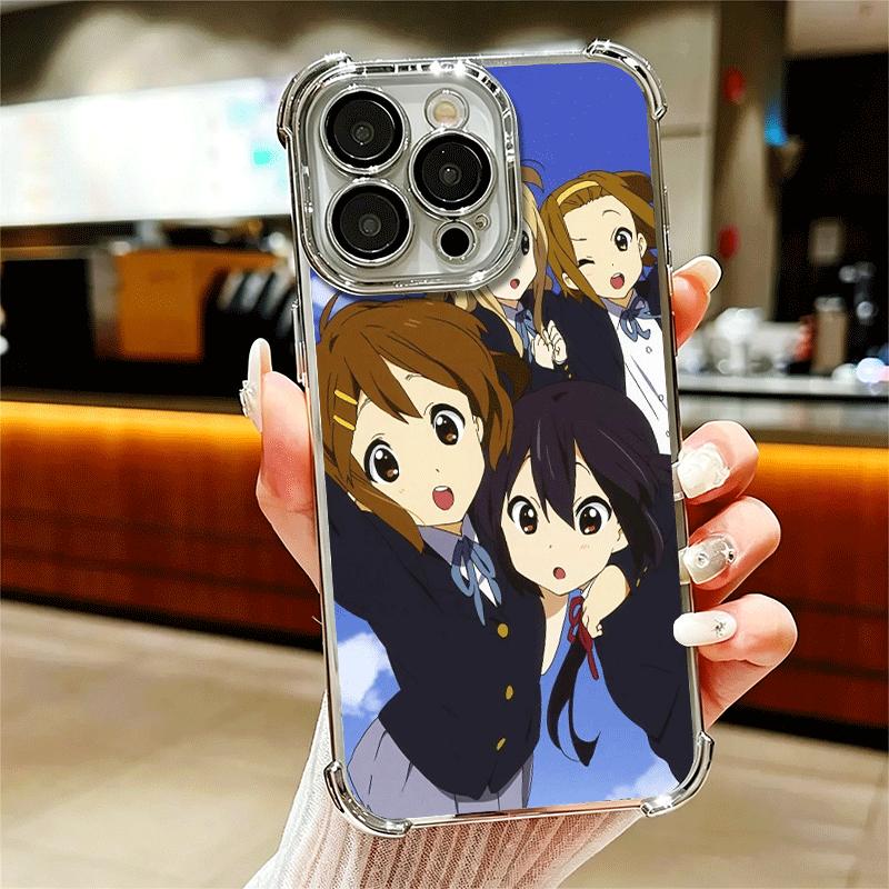 

K on! Hirasawa Yui Anime Soft Phone Case For iPhone 15 16 17 Air 14 Pro Max 16E Plus 13 12 Mini Plating Anti-Fall Fundas iPhone 12 Mini