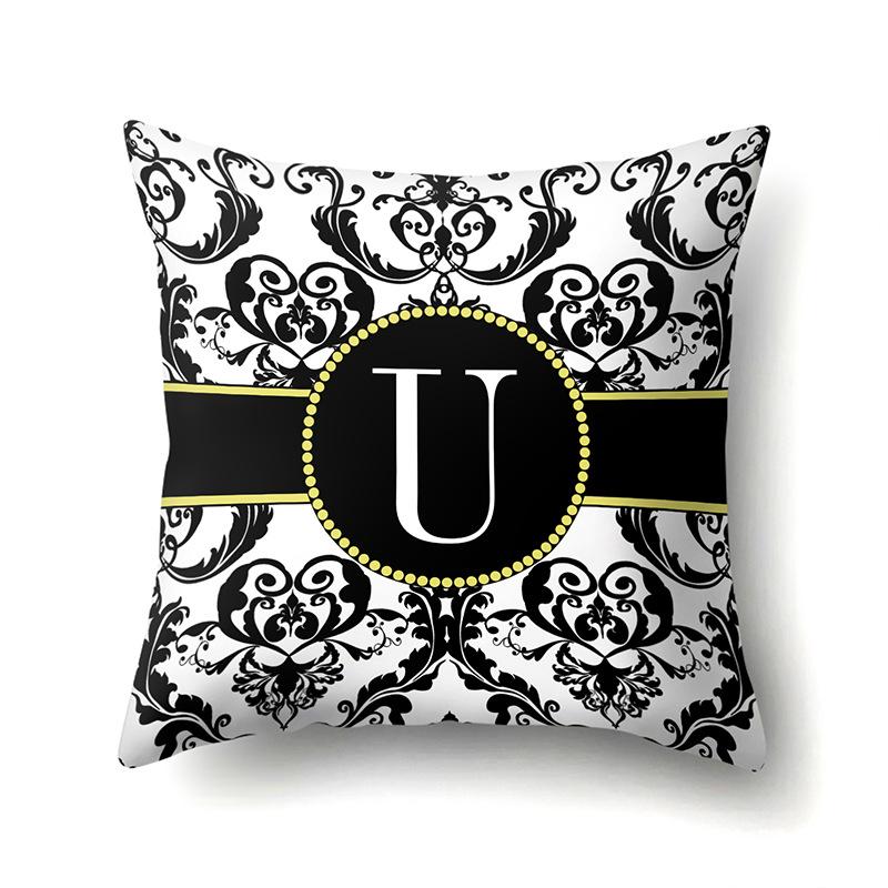 Polyester Pillow Case Home Decoration Geometric Print 26 English Letters Bedside Cushion Cover
