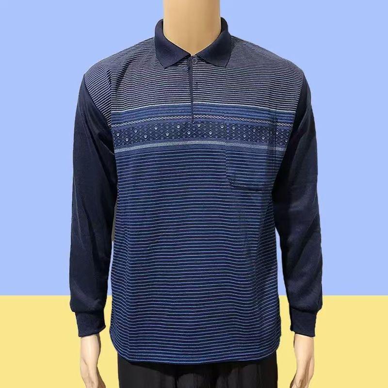 Men's Plus Velvet Thick Knit Sweater - Round Neck, Warm, Loose Fit, Perfect for Middle-Aged & Elderly