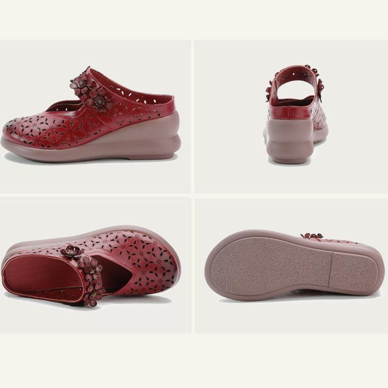 Pantofi cu platformă de vară pentru femei Sandale cu slip-uri Sandale din piele naturală Sandale respirabile Pantofi de femeie Pantofi 2024 Moale și confortabil