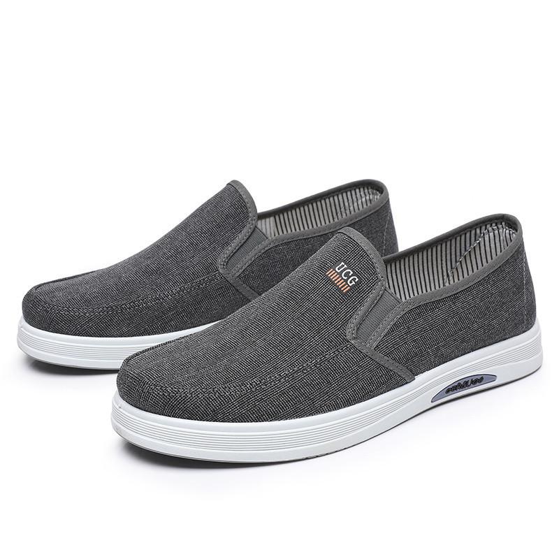 Men's Canvas Shoes Low Top Joker Men's Casual Breathable Men's Shoes One Pedal Lazy Work Shoes
