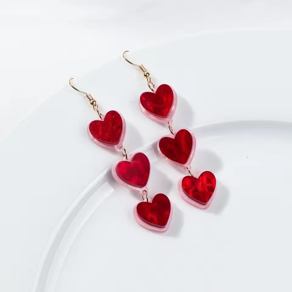 New Valentine's Day Sweet Acrylic Earring for Women Girls Creative Lock Key Heart Drop Earrings 2026 Fashion Jewelry Gifts