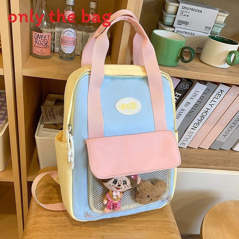 Cute Korean Style Mini Girls Backpack With Transparent Layer And Letter Print For School And Travel
