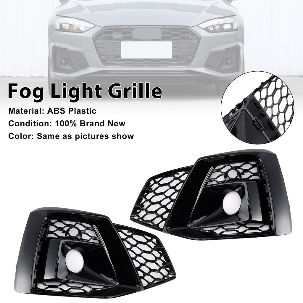 2PCS Front Bumper Fog Light Cover Grille 8W6807682T3Q7 Fit S5 2020-2023