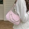 Pendel-Perlenketten Schultertasche Leder Schleife Stickerei Handtasche All-Match Süße Umhängetaschen Damen