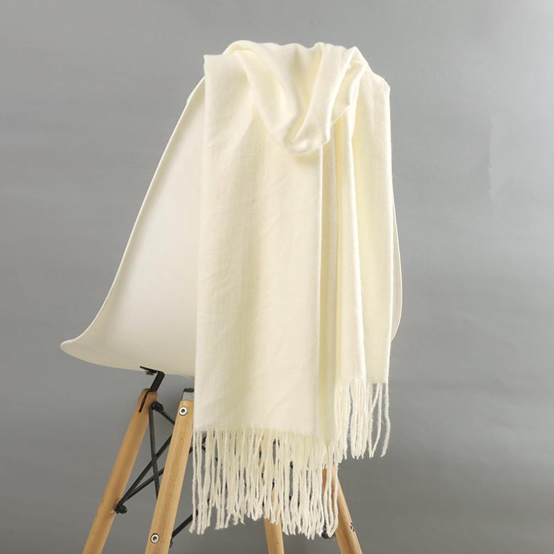 Red Scarf Women's Autumn and Winter Camel Tassel Warm Wool Cashmere Scarf Winter Long Imitation Cashmere Scarf