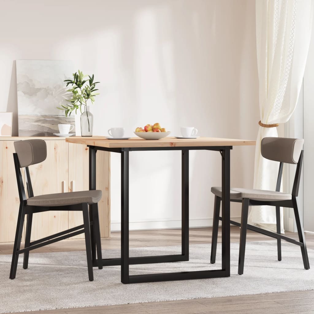 Dining Table O Shaped Frame 80 x 80 x 75.5 cm Solid Pine Wood & Steel