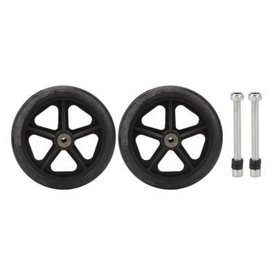 2pcs Replacement Wheel Professional Black Safe PU Front Wheel Accessory for Electric Wheelchair