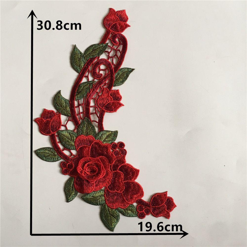 Red Green I Embroidery Hollow Embroidery Sewing Lace Collar Flower Diy Decorative Clothing Decal Accessories