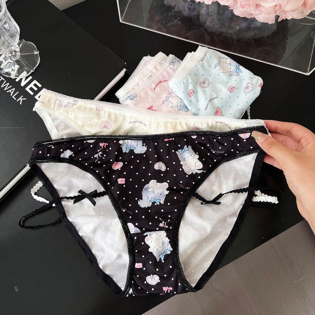 Milky Kitten Ice Silk Sweet Print Lolita Underwear