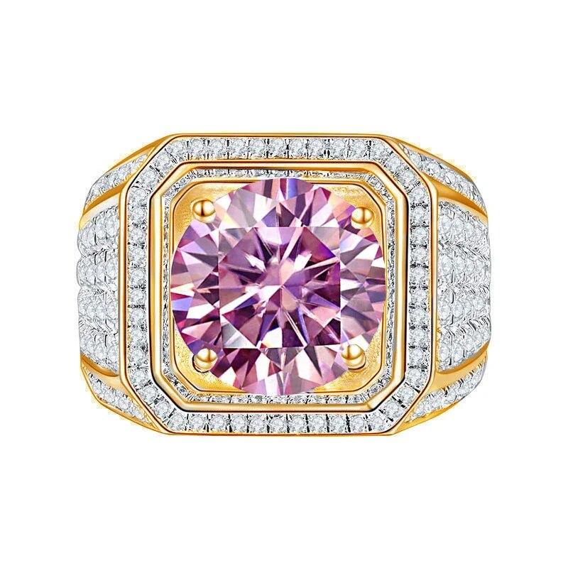 Bague Ringen Súprava zo sterlingového striebra S925 s 2CT moissanitom Nový kreatívny dominantný pánsky hviezdicový prsteň