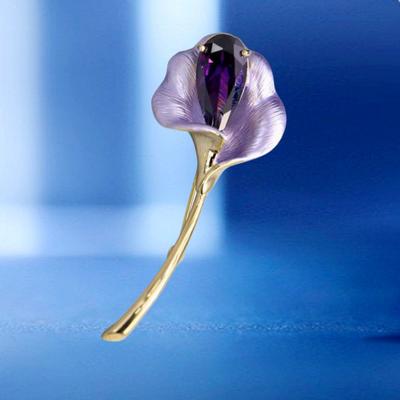High-Grade Enamel Color Calla Lily Flower Brooch, High-End Sense, Elegant Temperament, Corsage Jacket, Versatile And Exquisite Pin