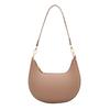 Moon-shaped Moon Underarm Bag Solid Color Women's Hobo Bag Portable Pu Leather Shoulder Bag  Girl