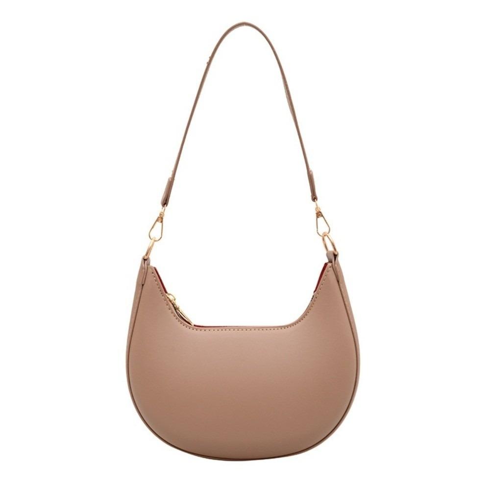 

Large Capacity Moon Underarm Bag Solid Color Women s Hobo Bag Pu Leather Shoulder Bag Outdoor хаки