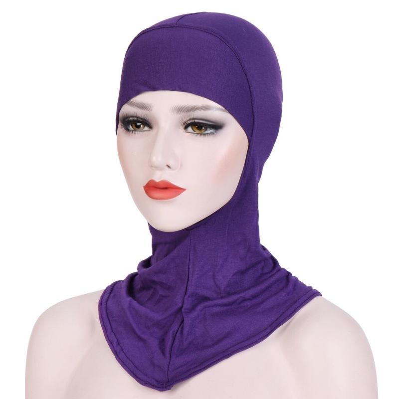 Turbanmütze Vollabdeckung Innen-Hijab-Kappen Islamische Unterkopftücher Hauben Einfarbige Modal-Unterkopftuchkappen