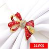 Christmas Red Bow Table Napkin Rings Metal Napkin Holder,for Christmas Home Decoration Table Decoration and Accessories