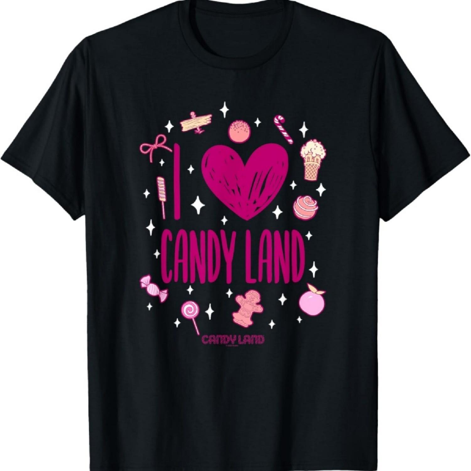 

Candy Land Retro Icons I Love Candy Land Pink Sparkles T-Shirt XXXXXL чорний