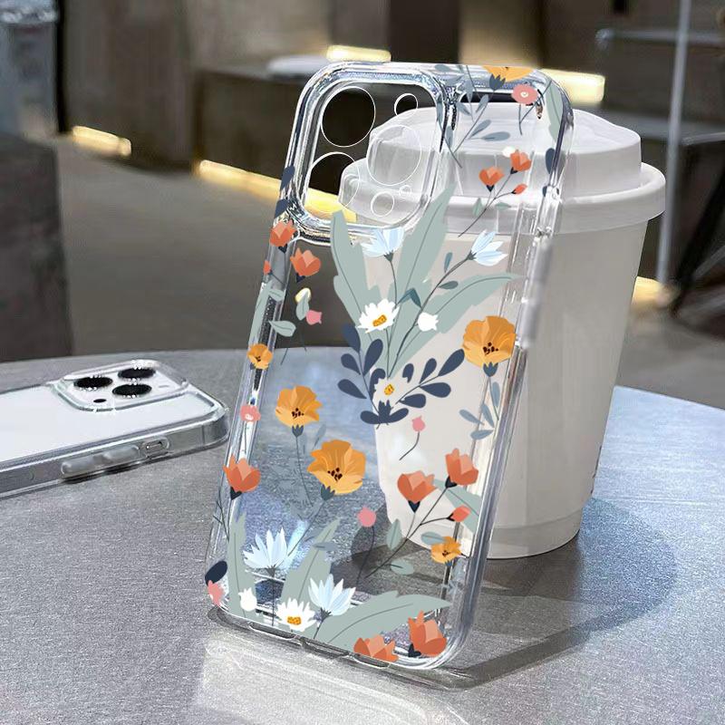 

Wildflower Botanical Garden Art Phone Case for iPhone 17 16 15 14 13 12 11 16E Series Pro Max Plus Double Layer Protection iphone 14