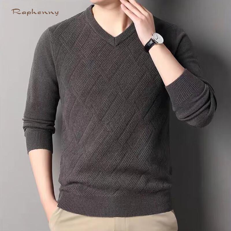

Мужской трикотажный шерстяной свитер с V-образным вырезом Raphenny 3XL