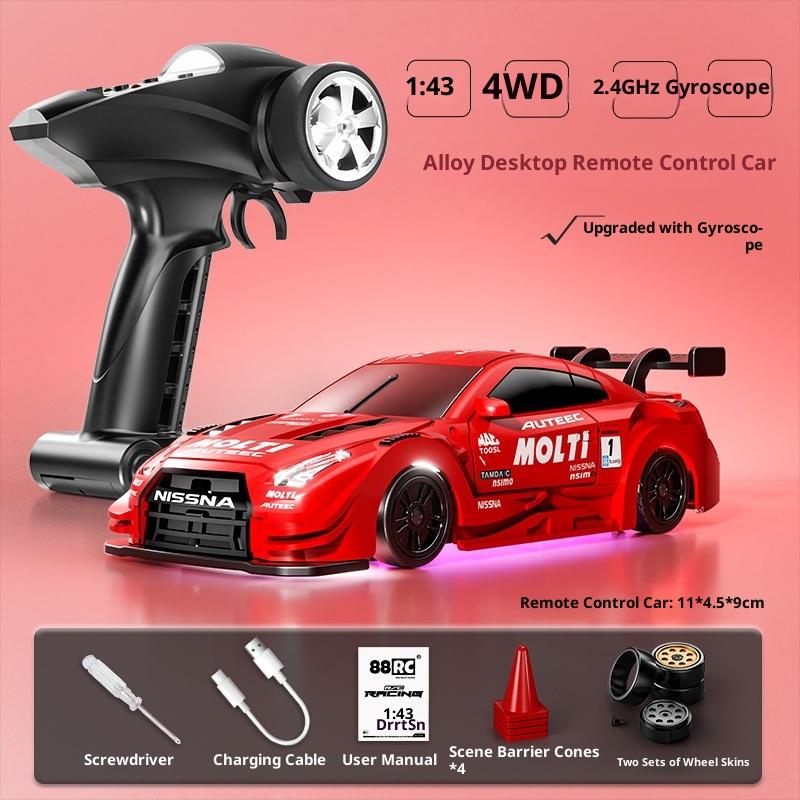In Stock 1/43 Alloy Drift Car D43 Four-Wheel Drive Drift Car Desktop Series, Fully Proportional Including Gyroscope