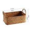 Japanese Straw-Woven Storage Basket for Snacks, TV Accessories, Cosmetics, and Masks
