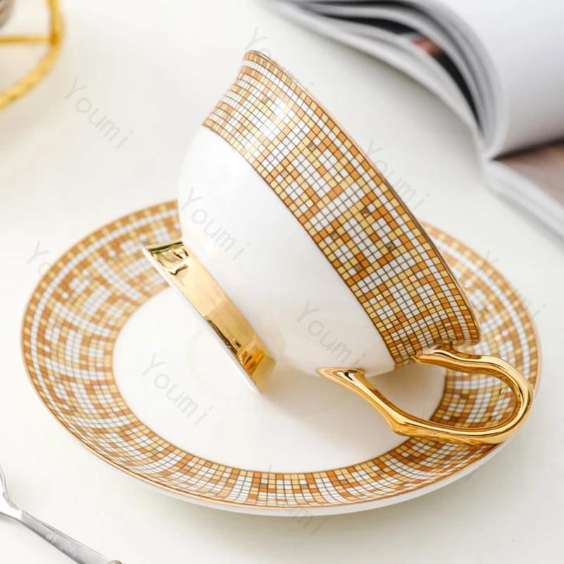 Vintage Luxury Coffee Cups Highend Afternoon Tea Exquisite Cup and Plate Set Household Tableware Ceramic Cup Gifts for Friends