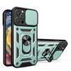 Shockproof Armor Case for iPhone 14 Pro Max Plus Windows Slide Camera Lens Protection Ring Stand Phone Cover for iPhone 14pro 14promax 14plus Cases