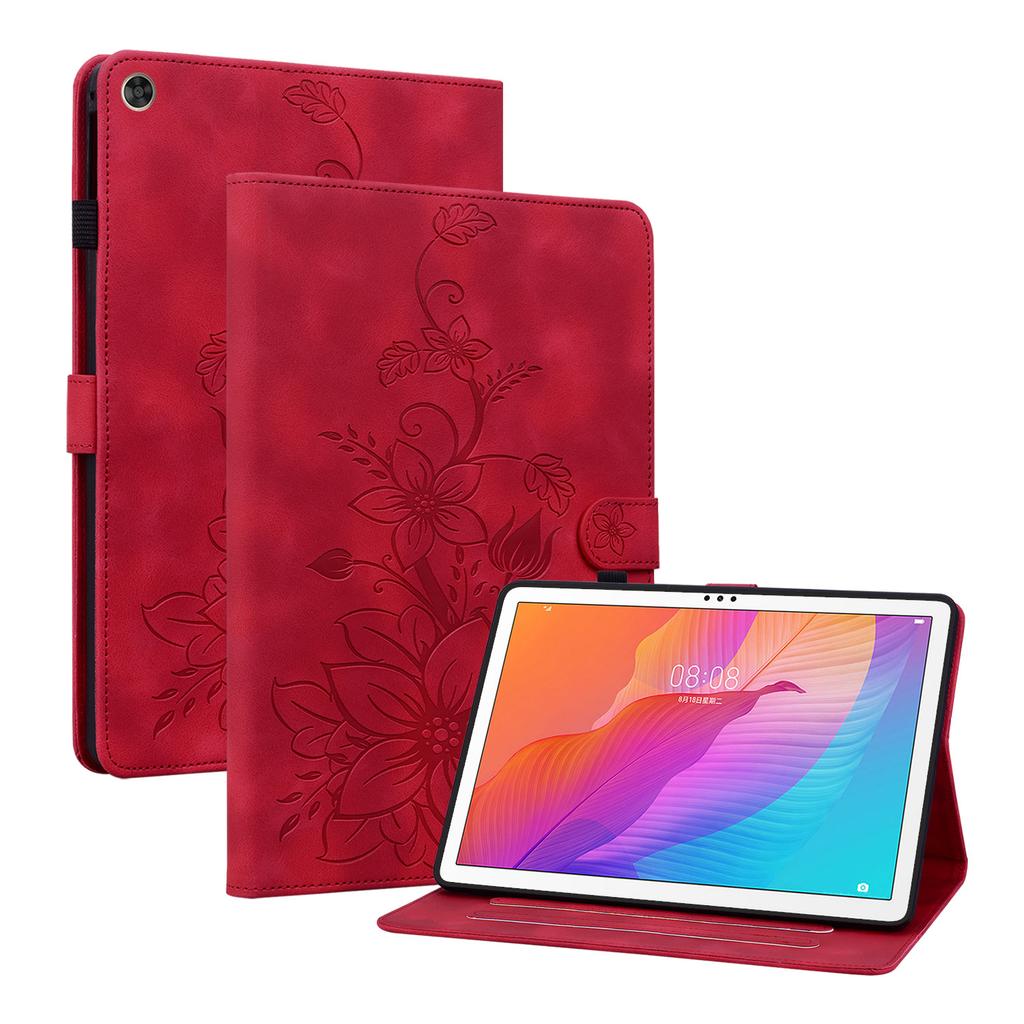 For Huawei MatePad T 10s(AGS3-L09 (Wi-Fi/LTE), AGS3-W09 (Wi-Fi Only)). PU Leather Exquisite Floral Embossed Design Tablet Case